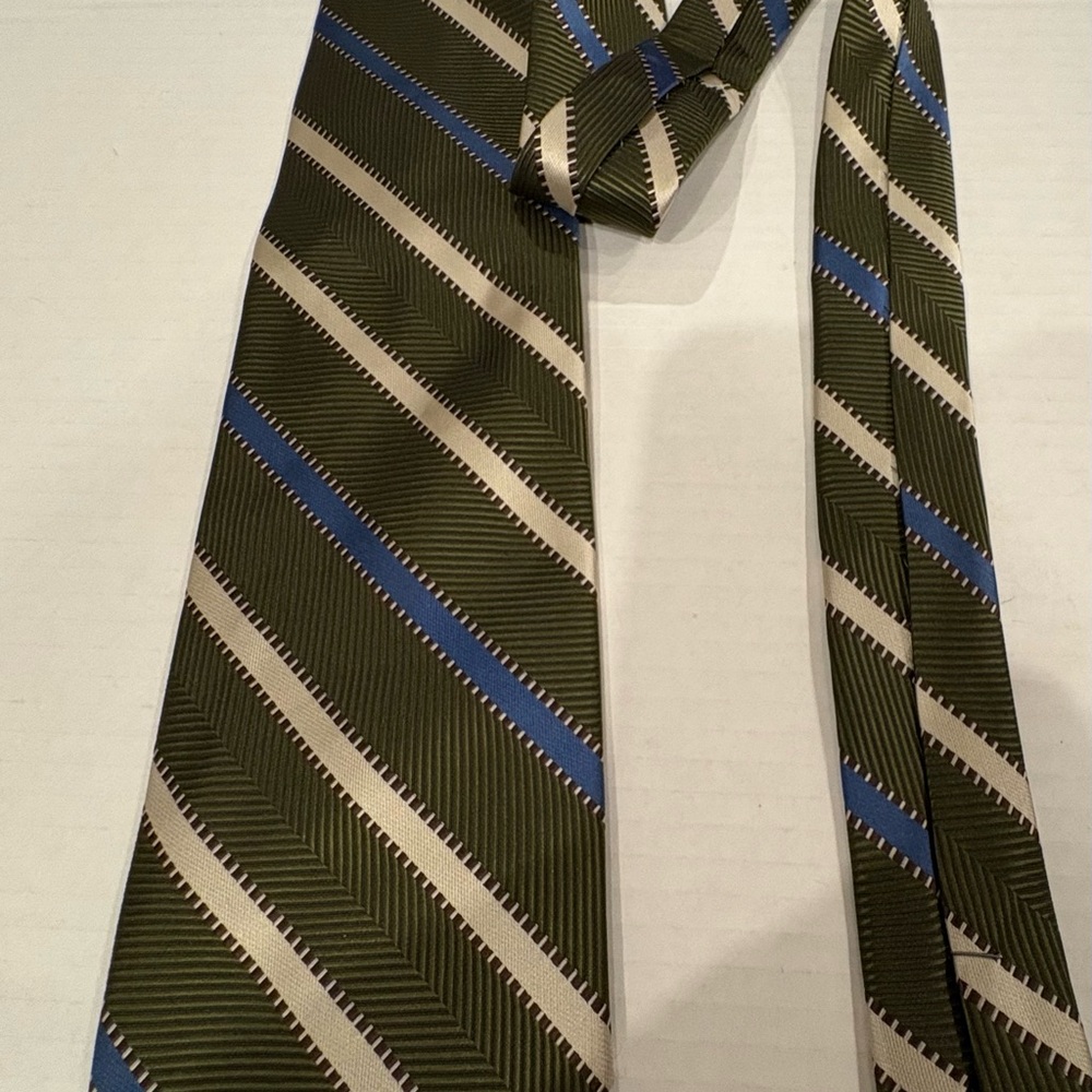 Lorenzo Green and Blue Striped Tie